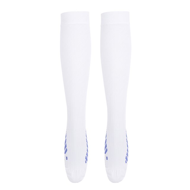 Chaussettes de Compression 1Pair Absorbant la Transpiration, Hommes Femmes Chaussettes de Compression, pour la Course à Pied Blanche XL