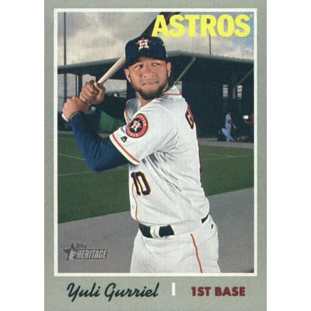 2019 Topps Heritage #382 Yuli Gurriel Houston Astros Baseball (Best Baseball Pc Game 2019)