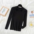thumbnail image 5 of Suéter de punto calado para mujer, jerseys acanalados, suéteres básicos, jerséis ajustados, Tops suaves y cálidos, Otoño e Invierno, 5 of 5