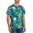 thumbnail image 2 of Bixox Men's Shark And Leaves Printed Short Sleeve Skinny Athletic T-Shirt, 2 of 6