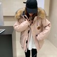 thumbnail image 3 of Parka de plumón para mujer, abrigo de invierno, ropa de abrigo deportiva informal de moda coreana para mujer, chaquetas de plumón cortas gruesas y cálidas con cuello de piel grande, 3 of 4