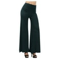 thumbnail image 2 of Cagogo Women's High Waisted Palazzo Pants Flowy Solid Long Trousers Elegant Party Lounge Casual Wide Leg Summer Beach Work Clothes, Green XL, 2 of 5