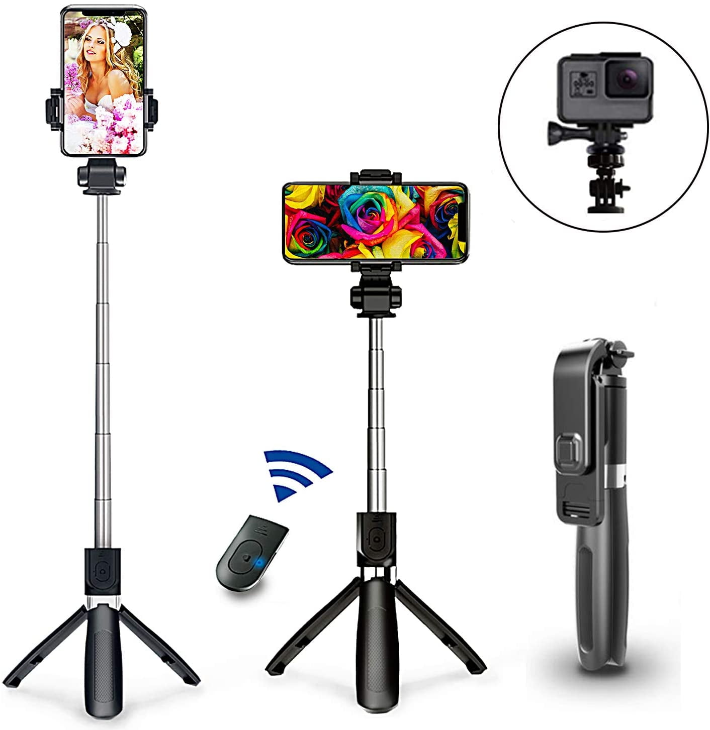 Selfie Stick Tripod with Bluetooth Selfie Tripod with Mini Wireless