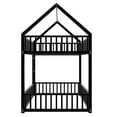 thumbnail image 6 of Black Metal Twin over Twin House Bunk Bed with Fence and Door for Private and Playful Bedtime, 6 of 7