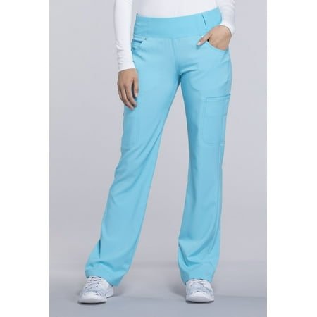 

Cherokee iFlex Women Medical Scrubs Pant Mid Rise Straight Leg Pull-on CK002P XL Petite Turquoise