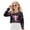 Axolotl Floral Black, variant on Stylish Girls Crop Top Long Sleeve Crewneck Cropped Sweatshirt Comfy Sweater for Fall Winter Fashion Age 11-12 Kids Youth Teens, Axolotl Blue Pink