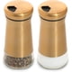 thumbnail image 1 of Salero y pimentero de acero inoxidable de cobre, recipiente con fondo de botella transparente, tapa de acero inoxidable con orificio para grifo ajustable, 1 of 3