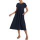 thumbnail image 2 of Vestido midi Zhyaj, holgado, túnica de verano, playa, con bolsillos, algodón, 2 of 7