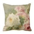 thumbnail image 1 of BSDHOME Housse de Coussin Bouquet Rose Victorienne Aquarelle Roses Blanches 20x20 Pouces, 1 of 1