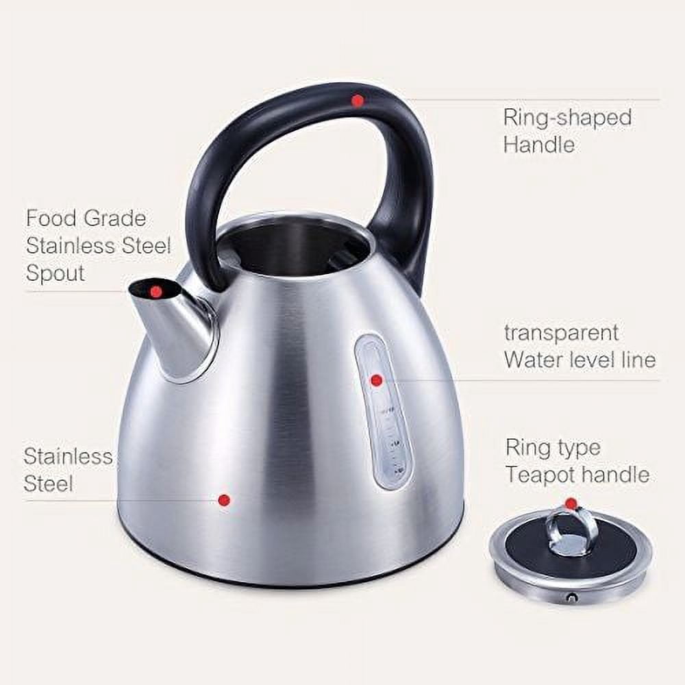Avan-Pacific Stainless Steel 360°Cordless Electric Kettle 1.7L 1500W Auto Shut-Off, Boil Dry Protection ETL/FDA Approval (Red)