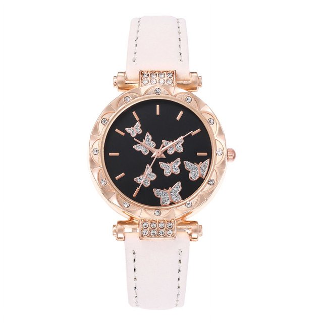 Relojes de cuarzo para mujer populares, modernos y personalizados, relojes sencillos, cinturones digitales de mariposa, relojes