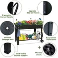thumbnail image 6 of Large Planter Raised Beds with Legs Outdoor Metal Planter Box on Wheels Elevated Garden Bed for Vegetables Flower Herb Patio 40x 11 x 31.5 in, 6 of 13