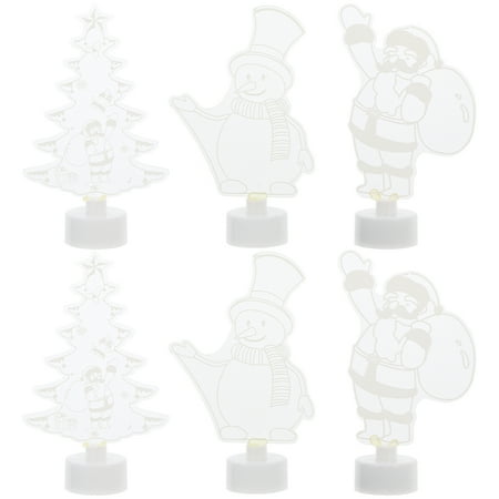 

1 Set 6 Pcs Christmas Night Lights Santa Clause Snowman Lights (Colorful)