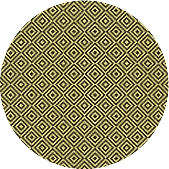 Ahgly Company Indoor Round Patterned Midnight Gray Area Rugs, 3' Round