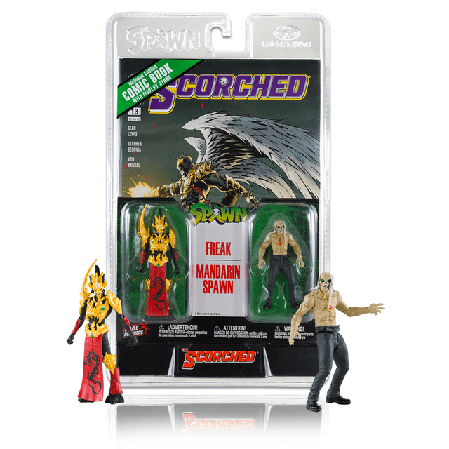 DC Freak and Mandarin Spawn avec Bande Dessinée (Page Punchers) Figurine Articulée Jouet 3 Pouces Lot de 2