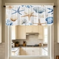 thumbnail image 7 of Beautynvta Coastal Theme Print Window Valance Curtain, Rod Pocket Light Filtering Short Window Drape, Beach Style Valance for Kitchen Bathroom Small Window Decor, 7 of 7
