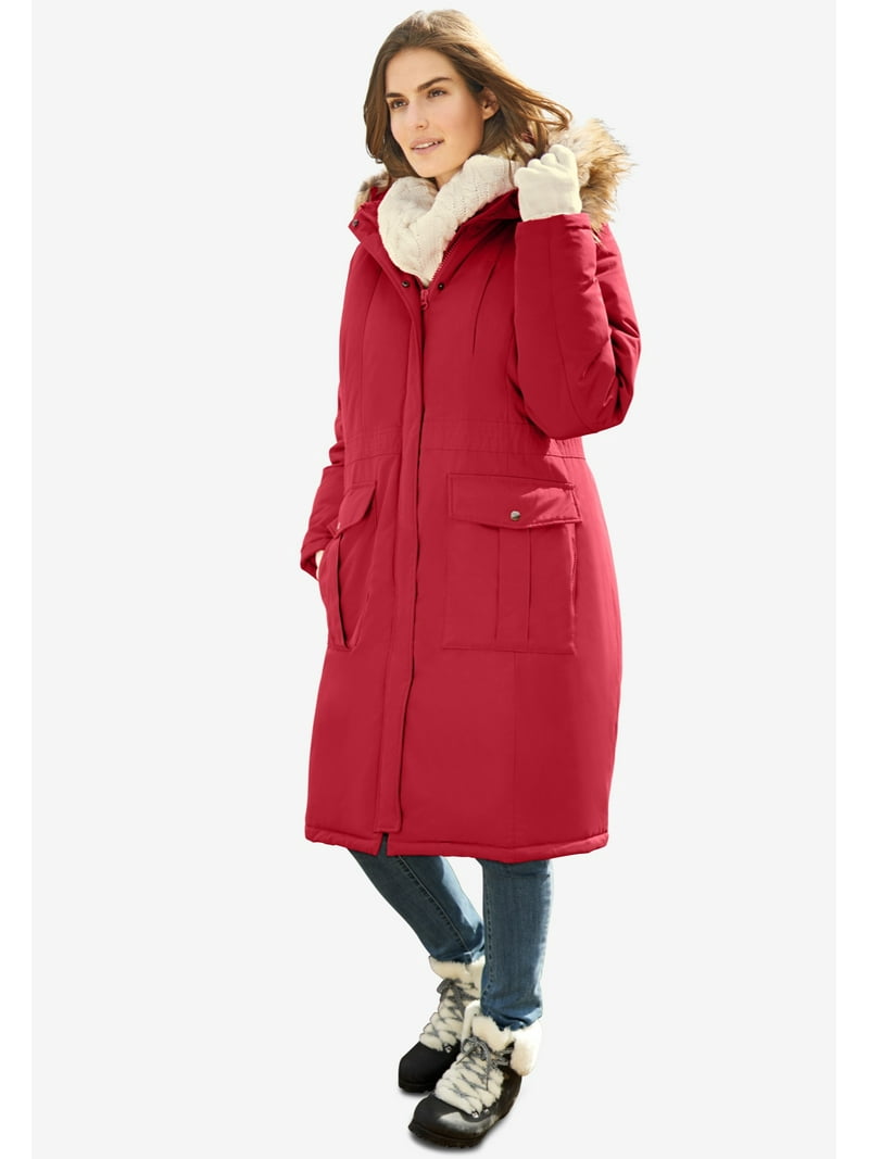 Woman Within Plus Size Arctic Parka Jacket Hood 40