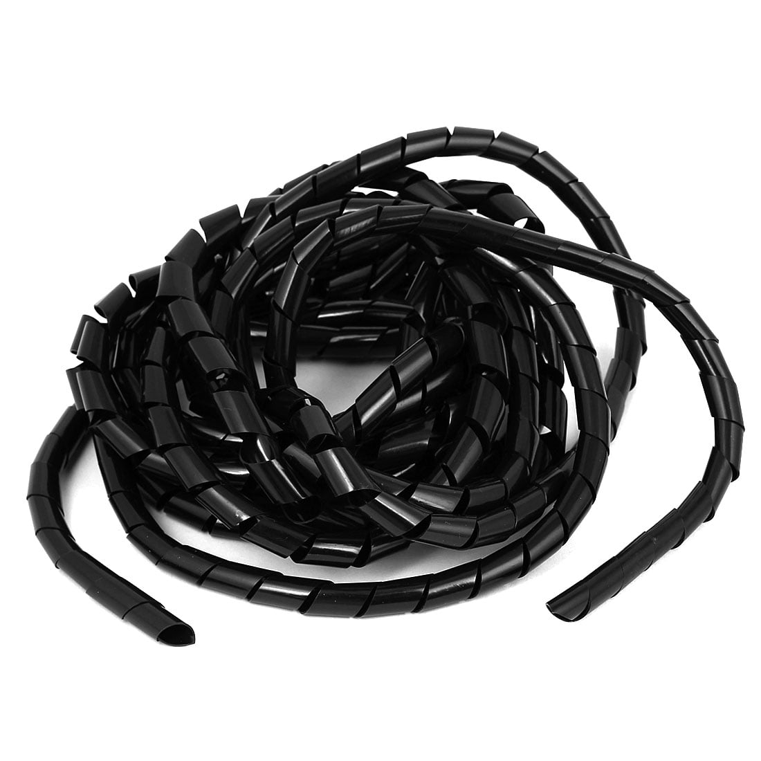 6mm Outside Dia 17M PE Polyethylene Spiral Cable Wire Wrap Tube Black In/_vi