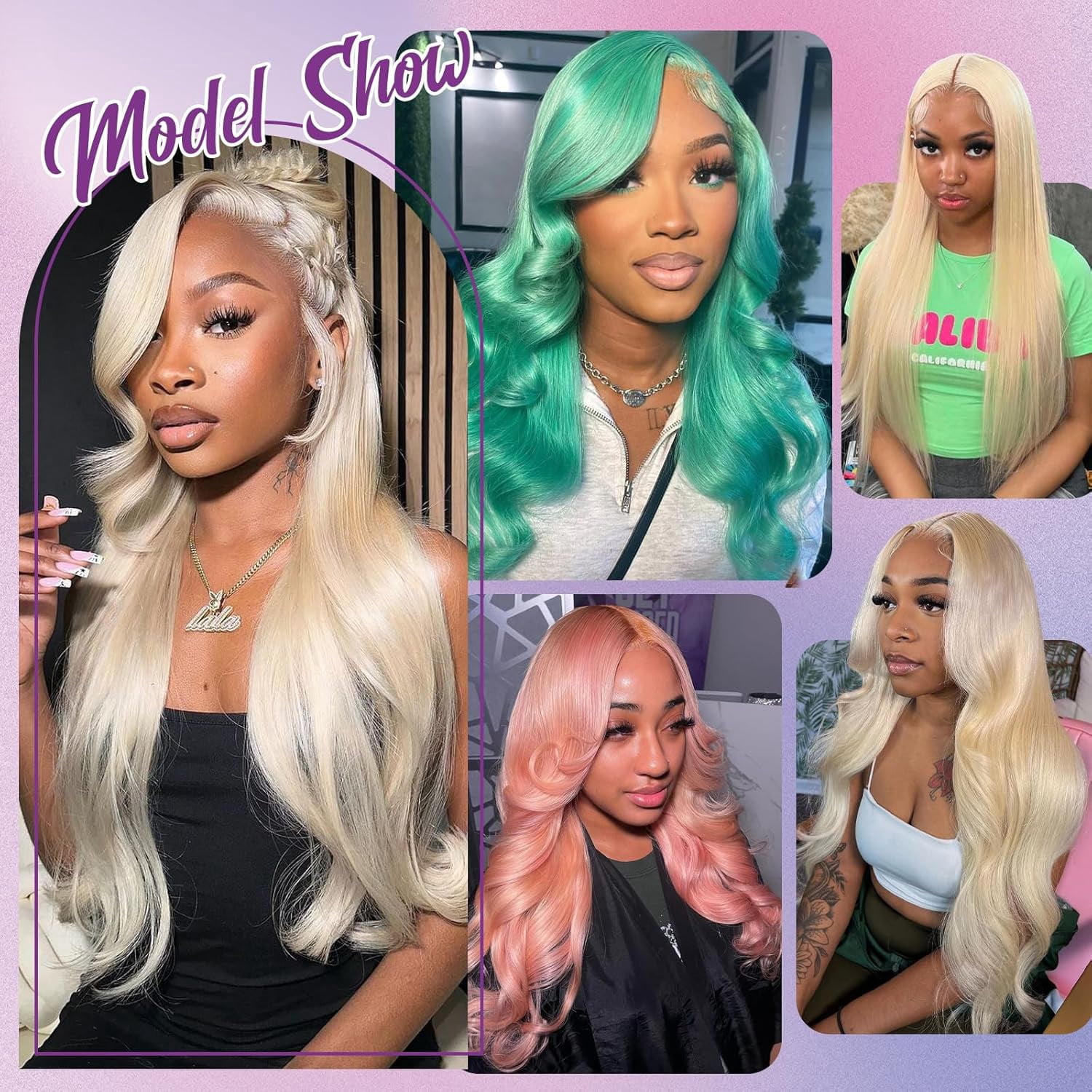 22"Body Wave Blonde Wig Human Hair, 13x6 Lace Front Wig Human Hair, 200 Density