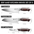 thumbnail image 2 of 3 Piece Kitchen Knife Set -  Japanese High Carbon Stainless Steel Chef Knives with Ergonomic Pakkawood Handle for Professional Cooking, 2 of 6
