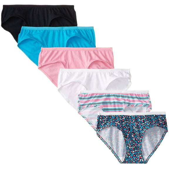 FOL Women's 6 Pack Assorted Cotton Low-Rise Hipster Panties, Assorted, 5