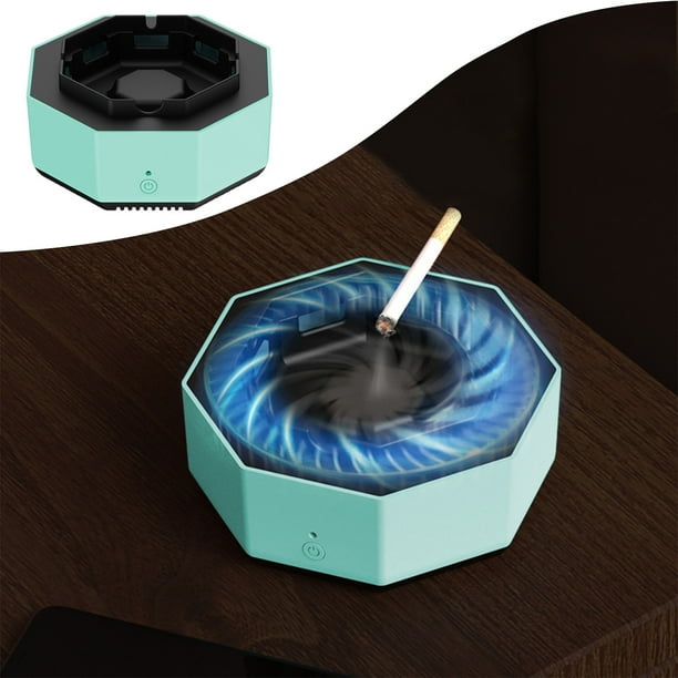 Cenicero Purificador de Hollín Multifuncional con Purificador de Aire de Iones Negativos, Difusor de Aroma y Apagado Automático. Funciona con 2 Pilas Aa para Uso Doméstico o de Oficina.