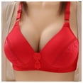 thumbnail image 2 of Meichang Plus Size Bras for Women No Underwire Push Up Bra Racerback Lace T-shirt Bras Full Coverage Breathable Underwear Comfy Supportive Everyday Bras Red 42C, 2 of 8