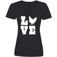 thumbnail image 3 of Inktastic Love Chickens Women's V-Neck T-Shirt, 3 of 5
