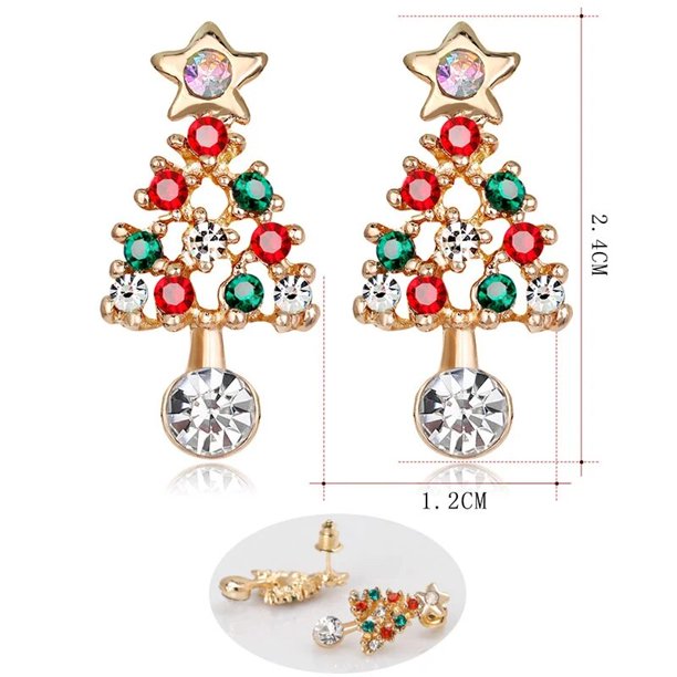 Pendientes de corona de árbol de Navidad, adornos navideños, decoraciones para el hogar, regalos de Navidad, decoración de Año Nuevo 2022, 2023