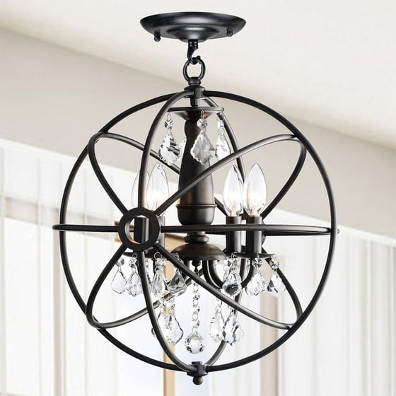 The Lighting Benita Antique Black 4 Light Iron Orb Flush Mount The Lighting Benita Antique Black 4 Light Iron Orb Flush Mount Crystal Chandelier Com