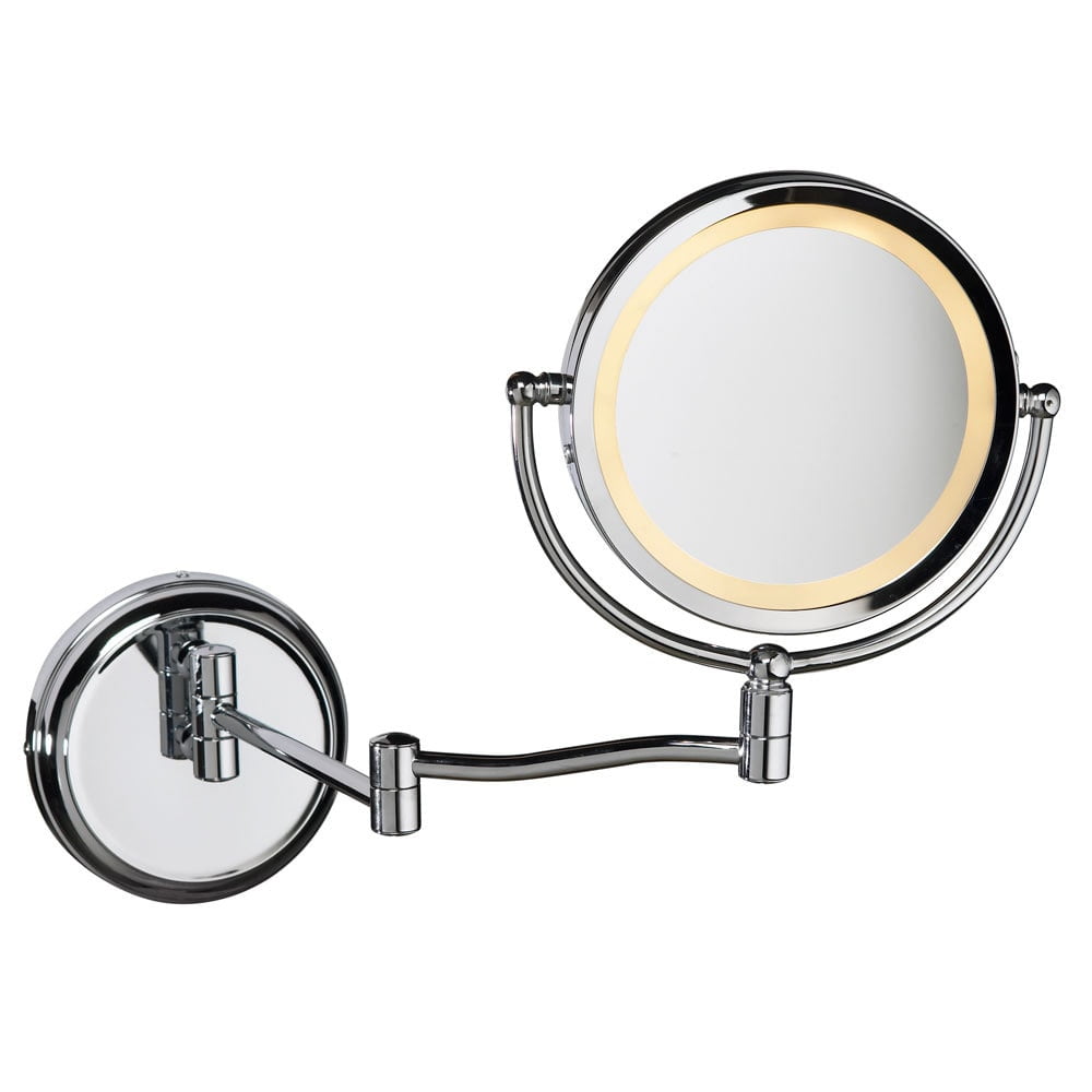 Dainolite Swing Arm LED Lighted Magnifier Mirror Polished Chrome