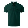 thumbnail image 4 of RMGVDSD Mens Golf Polo Shirts Short Sleeve Shirt With Pockets Classic Knit Tops For Everyday Wear Breathable Casual Polo Shirt Summer Golf Shirts Button T-Shirt Tops, 4 of 5