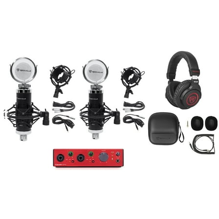 Focusrite Clarett  2Pre USB-C Audio Recording Interface Headphones 2 Microphones