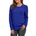 thumbnail image 3 of PrettyGuide Women's Sweater Crewneck Cable Knit Long Sleeve Pullover Tops, 3 of 6