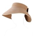 thumbnail image 1 of Fashion Women's and Girl's roll-up Summer Bow Tie Straw Visor Sun Hat, 1 of 6