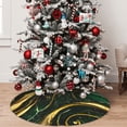 thumbnail image 5 of Lsque Green Marble Print Christmas Tree Skirt, Tree Skirt with Ties or Velcro, Perfect for Holiday Decorations, Halloween, and New Year-30", 5 of 7