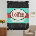 thumbnail image 3 of Coffee Vintage Black Teal Sheer Curtains 54 Inches Long for Bedroom, Farmhouse Rustic Light Filtering Privacy Drapes, Breathable Semi Sheer Window Treatment for Bathroom Dining Room Kitchen, 3 of 9