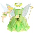 thumbnail image 2 of Disfraz de Disney Tinker Bell para niñas, disfraz de Hada Verde, vestido de princesa de fantasía, fiesta de cumpleaños, Halloween, Carnaval, ropa, 2 of 5