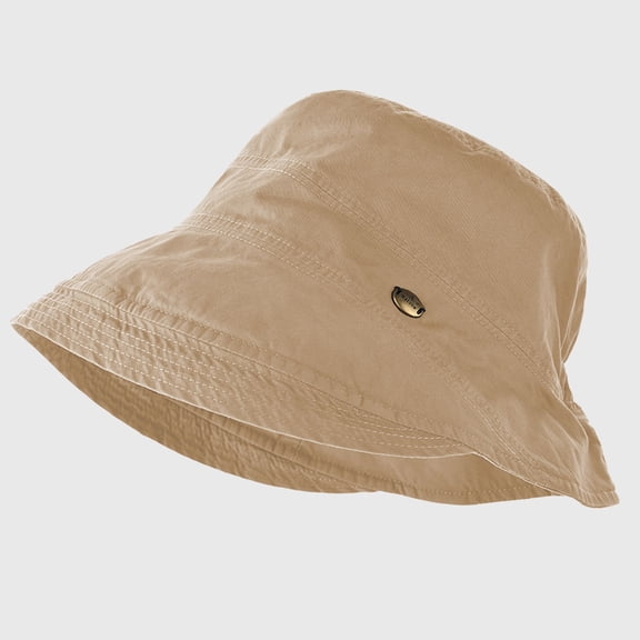 Women's Foldable Wide - Brim Bucket Sun Hat - Brown