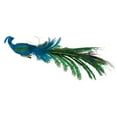 thumbnail image 3 of 15.25" Blue and Green Glittered Peacock Clip On Christmas Ornament, 3 of 3