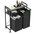 thumbnail image 6 of Syngar Laundry Hamper, 2-Tier Laundry Sorter with 1 Drawer and 2 Laundry Sorter with Bags, Classify Laundry Basket for Organizing Dark/Light Clothes, Underwear and Socks, Gray, 6 of 10