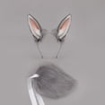 thumbnail image 4 of Slccxzc 2 Piece Plush Bunny Rabbit Ears Headband and Tail Set for Halloween Party, 4 of 7