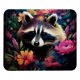 thumbnail image 1 of Alfombrilla de ratón colorida con diseño de flores de mapache: superficie lisa, acolchado grueso y diseño ergonómico para juegos y uso en la oficina., 1 of 7