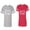 Men Heather / Women Red, variant on Papa Mama Bear Unisex Couple Matching Cotton Jersey style T-Shirt Contrasting stripes on sleeves (Men Heather / Women Black) (Men S / Women S)