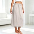 thumbnail image 2 of Wxolcjlv Lace Edge Maxi Half for Women Elastic Waist Solid Underskirt Dress Layering, 2 of 4