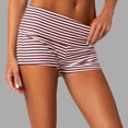 thumbnail image 2 of XIAONU Women's Striped Fold-Over Yoga Shorts Slim Fit Above Knee Stretch Waist Soft Active Lounge Bottoms, 2 of 5
