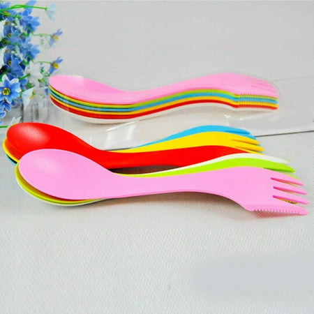 

BetterZ 24 Pcs Spoon Fork Knife Cutlery Camping Hiking Spork Combo Travel Utensils Gadget