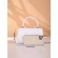 thumbnail image 6 of RUMANLAND Women's White Patent Leather Evening Bag, Top Handle Clutch Purse with Glossy Finish and Elegant Structured Design, 6 of 7