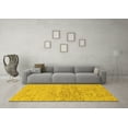 thumbnail image 3 of Ahgly Company Machine Washable Indoor Round Abstract Yellow Modern Area Rugs, 5' Round, 3 of 4