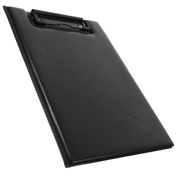 Black PU and Metal Clipboard with File Organizer for Office Use 1 Piece